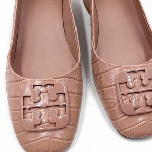 Tory Burch Blush Croc-Embossed Pumps